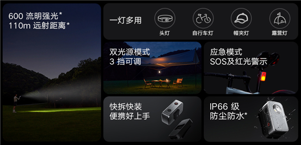 射！小米米家户外多功能灯开售：129元瓦